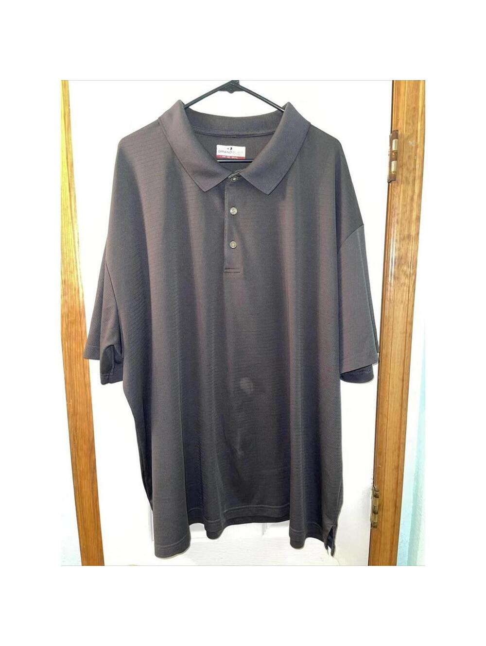 Grand Slam Men's Performance Polo Shirt - Black, 4XB-4XG